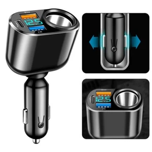 Car Socket Splitter Charger with Fast Charging USB Port and Power Adapter - Picture 1 of 12