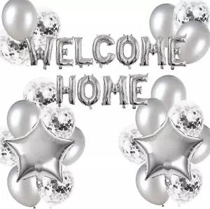 Welcome Home Letter Balloon Banner with Star Confetti Balloons for Home Famil... - Picture 1 of 12