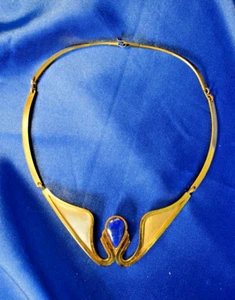Collier Kette Lapilazuli Trachten Hochzeit Gold Art Deco Jugendstil - Bild 1 von 5