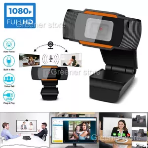1080P HD Webcam With Microphone Auto Focusing Web Camera For PC Laptop Desktop - Picture 1 of 14
