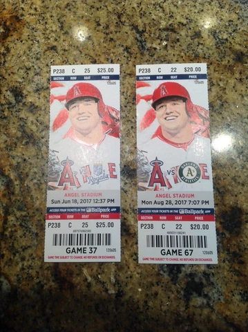 ANAHEIM ANGELS MIKE TROUT TICKET STUBS Cover