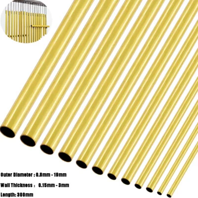 GOO BETTTER H62 Brass Round Tube 300mm Length, Seamless Brass Pipes Tubing for DIY Craft