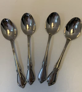 Lot of 4 Oneida Oneidacraft Chateau Deluxe Stainless Steel Teaspoons - Picture 1 of 3