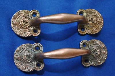 Two-1890s Richardsonian Romanesque Cast Bronze Yale & Towne Sash Lifts-MPLS-Door - Image 1 of 4