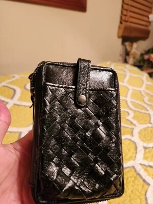 Elliot Luca Black Woven Wristlet Wallet Leather - Image 1 of 4