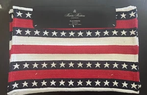 4 Brooks Brothers Placemats Cloth 13x19" America Stars Stripes New - Picture 1 of 5