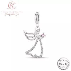 Charm Angelo Custode in vero argento sterling 925 - regalo - Foto 1 di 4