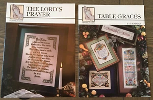 set of 2 Cross Stitch Stitch booklet The Lord's Prayer and Table Graces - Picture 1 of 6