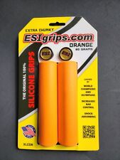 Brand New ESI Extra Chunky Orange MTB Silicone Grips w Bar Plug