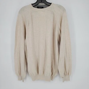 Suéter Toscano Calce Suelto Para Hombre XLT Beige Manga Larga Cuello Redondo Hecho en Italia - Imagen 1 de 15
