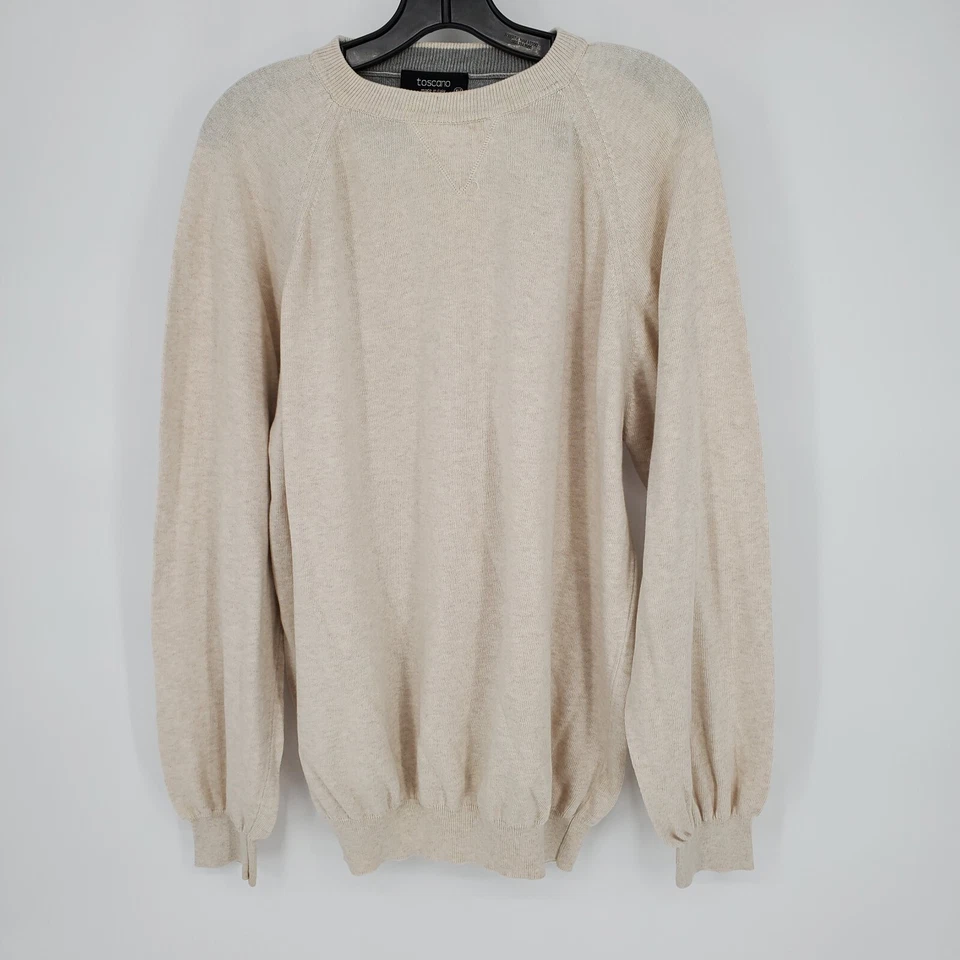 Suéter Toscano Calce Suelto Para Hombre XLT Beige Manga Larga Cuello Redondo Hecho en Italia Foto 1 de 4