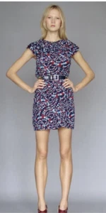 Karen Walker dress 10 ruffle collar bunting print zip up back Rrp $699nz item11 - Picture 1 of 17
