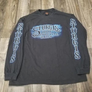 2021 Sturgis Long Sleeve T Shirt Black Hills Rally Motorcycle South Dakota Large - Picture 1 of 14