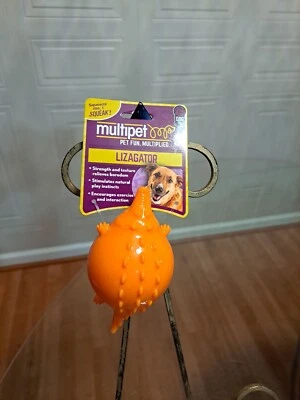 Multipet Animal BSqueaker Dog Puppy Toy 5”Aniball Lizagator - Image 1 of 4