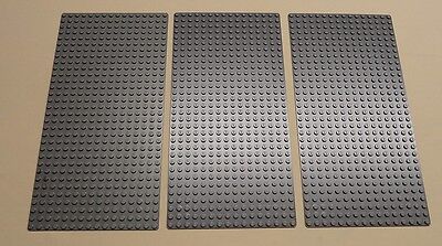 X3 NEW Lego Gray Baseplates Base Plates Brick Building 16 X 32 Dots BLUISH GRAY • 10.99$