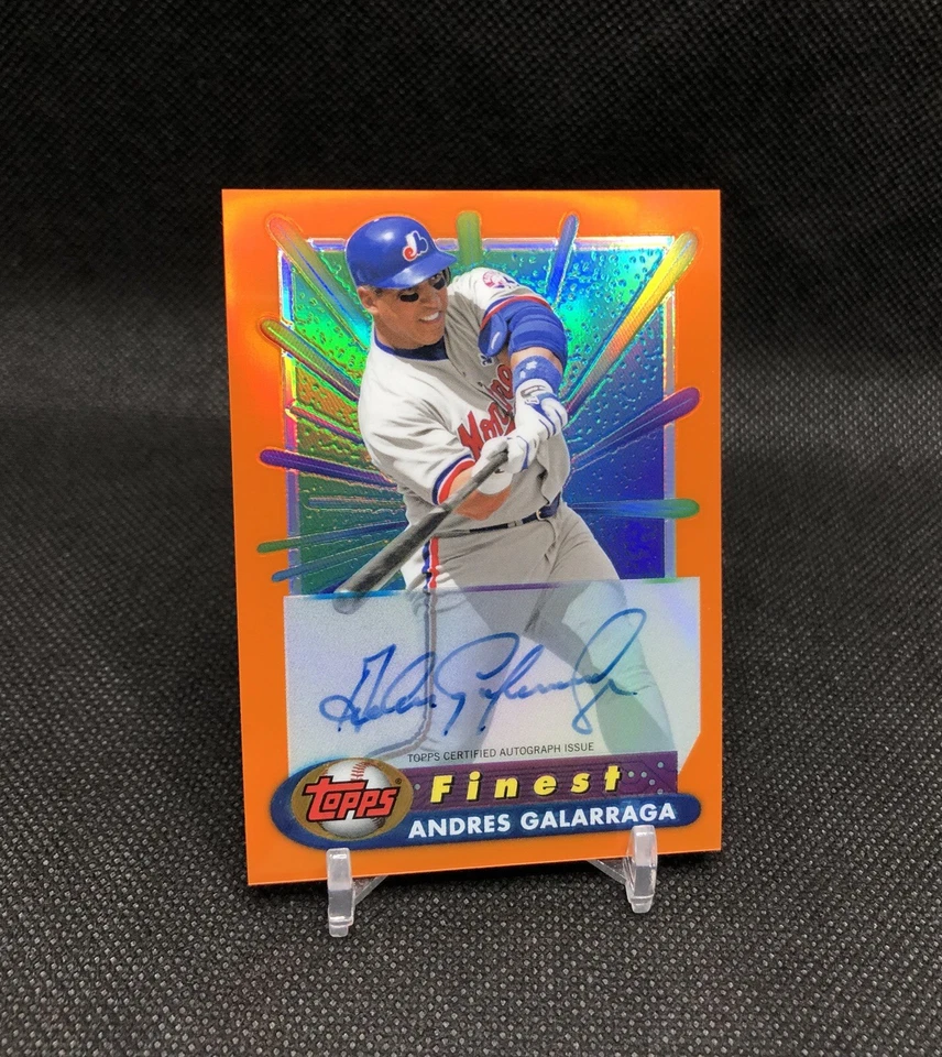 2017 Topps Finest Andres Galarraga ON CARD AUTO /25 ORANGE REFRACTOR SSP #BRA-AG - Image 1 of 4