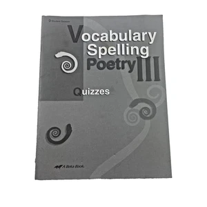 Vocabulary Spelling Poetry III Quizzes Abeka 9th Grade Student Book Softcover 20 - Picture 1 of 9