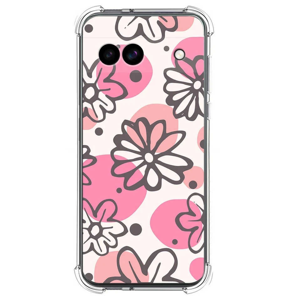 Custodia In Silicone Antishock Per Google Pixel 8A 5G Design Fiori 09 Disegni - Immagine 1 di 1