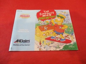 The Simpsons Bart vs. Space Mutants Nintendo NES Instruction Manual Booklet #V