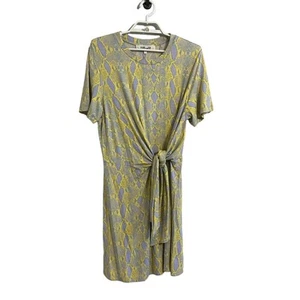 Diane Von Furstenberg Yellow Python Teresa Tie Front Dress - Picture 1 of 8