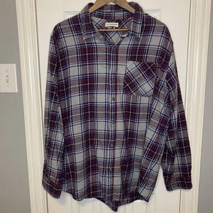 Magellan Button Down Shirt Outdoors Red Blue Plaid Shirt Long Sleeve Men's XL - Picture 1 of 3
