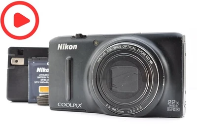 Nikon COOLPIX S9500 Digital Camera black 18.1MP 22x zoom From Japan [Exc] 30330 - Image 1 of 4