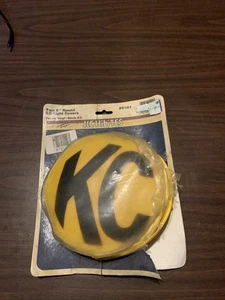 Vintage Pair KC HiLites 6” Round Yellow Vinyl Light Covers / appear unused - Picture 1 of 3