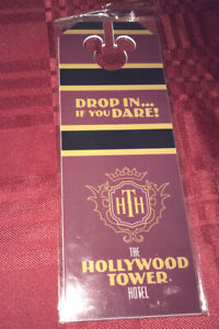 Disney Parks The Hollywood Tower Hotel Door Knob Hanger You Can Check In But You
