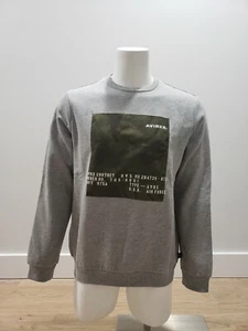 Avirex Men's Equipment Fleece Camo Graphic Sweater AVF191K04 HEATHER GREY Size L - Picture 1 of 9