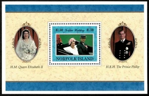 Norfolk Island 1997 - Queen Elizabeth II, 50th Wedding Anniversary - S/S - MNH - Picture 1 of 1