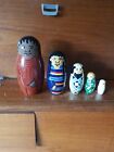 Set Of 5 Vintage Nesting Russian Dolls Colourful Wooden Complete Variety world 