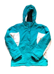 Lands End Girls Squall Teal Winter Jacket - Size 14 (L) Hooded Coat Parka - Picture 1 of 12