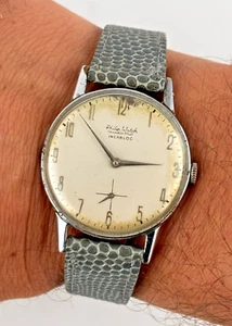 Philip Watch Chaux De Fonds Manual Wind Used Men's Watch 34mm Vintage - Picture 1 of 3