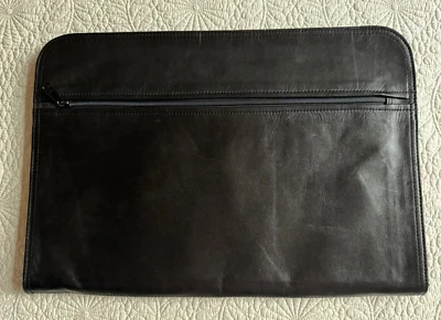 VTG  1990'S ~11.5 X 16.5 BLACK GENUINE LEATHER PORTOFOLIO DOCUMENT CLUTCH~MINT!! - Image 1 of 4