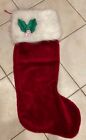Christmas Stocking Hand Made 3D Quilted Applique 32in Plush Faux Fur