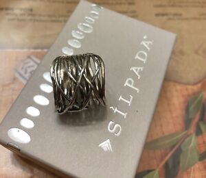 SILPADA ‘Sundried ‘Silver Textured Wide Band Ring~Size 8.5 Or 9