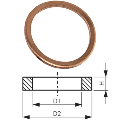 FITTINGTEILE Kupfer-Standarddichtringe, DIN 7603 A - für Außengewinde Gewindedichtung