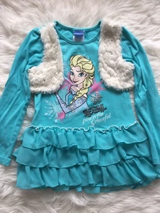 Tunic Turqoise Frozen Size 5 Girls - Picture 1 of 5