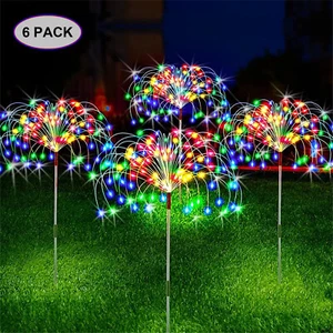 Solar Firework Light 120 LED Outdoor Waterproof Path Lawn Garden Decor Lamp - Picture 1 of 11
