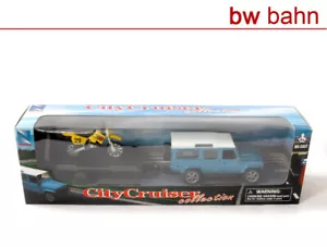 NewRay 1:32 19815 Moto Land Rover Defender 110 + Suzuki RM 125 sul prossimo - Foto 1 di 2