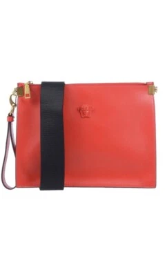 ¡Bolso bandolera/muñequera de cuero rojo Versace con 2 correas extraíbles! Nuevo con etiqueta Foto 1 de 4