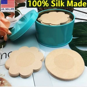 10 PC Invisible Breast Pasties Adhesive Nipple Cover Sticker Made By Silk - Picture 1 of 10