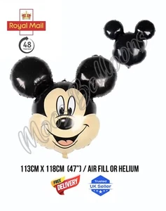 Disney Mickey Mouse Large 47” Birthday Foil Balloon Head Tracked Royal Mail 48 - Picture 1 of 1