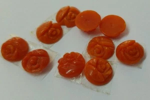 2 piezas. Coral Rojo Mediterráneo VINTAGE CORAL NATURAL 8,3 mm Flor Rosa - Imagen 1 de 7