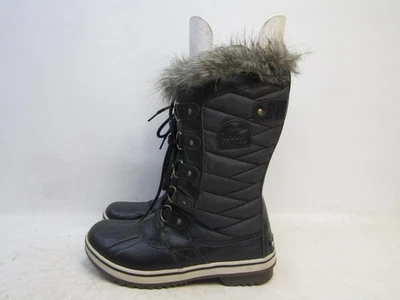 Botas de invierno Sorel para mujer talla 9,5 M negras de goma con cordones de 10" Foto 1 de 4