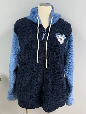 NWT Tennessee Titans Fuzzy Fleece Teddy Bear Jacket XL Hoodie Navy NFL Apparel - Image 1 of 4