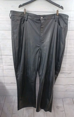 And Now This Faux Leather Flare Leg Trouser Pants In Black Sz 26W  - Image 1 of 4