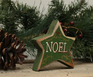 Nuevo bloque de madera "NOEL" granja campo letrero estante cuidador 3,75" x 4" x 1" ** - Imagen 1 de 3