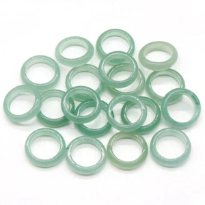 20pcs Wholesale Ring Jewelry Natural Green Aventurine Stone Colorful Rings Lots - Picture 1 of 3