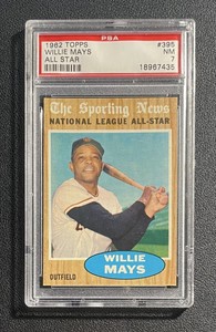 1962 Topps #395 Willie Mays All Star PSA 7 NM San Francisco Giants HOF